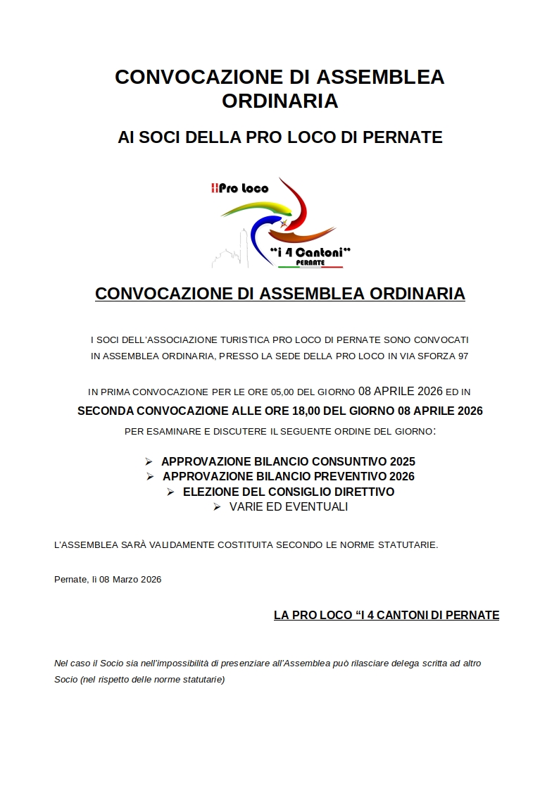 CONVOCAZIONE ASSEMBLEA SOCI 2026